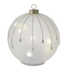 Görseli Galeri görüntüleyiciye yükleyin, Beyaz Gümüş Taşlı Orta Boy Dönen Top