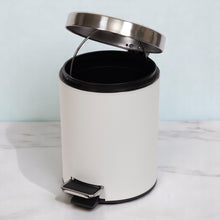 Görseli Galeri görüntüleyiciye yükleyin, Bino Krem Rengi Pedallı Deri Çöp Kovası 2