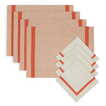 Görseli Galeri görüntüleyiciye yükleyin, Turuncu Marin Serisi 4 lü Amerikan Servis ve Peçete Seti