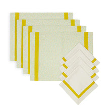 Görseli Galeri görüntüleyiciye yükleyin, Sarı Marin Serisi 4 lü Amerikan Servis ve Peçete Seti