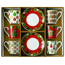 Görseli Galeri görüntüleyiciye yükleyin, Jingle Bells 6'Lı Türk Kahve Fincanı Seti