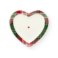 Görseli Galeri görüntüleyiciye yükleyin, Kalp Şeklinde Kenarı Ekoseli 2'li Servis Tabağı V2