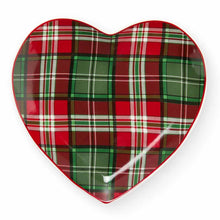 Görseli Galeri görüntüleyiciye yükleyin, Kalp Şeklinde Kenarı Ekoseli 2'li Servis Tabağı V3