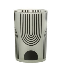 Görseli Galeri görüntüleyiciye yükleyin, Art Deco Desenli Beyaz Mumluk