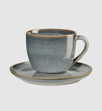 Görseli Galeri görüntüleyiciye yükleyin, Açık Mavi Kapuçino Fincanı ve Tabağı