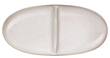 Görseli Galeri görüntüleyiciye yükleyin, Kum Rengi İki Bölmeli Oval Aperatif Tabağı
