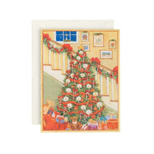 Görseli Galeri görüntüleyiciye yükleyin, Yılbaşı Ağaçlı ve Merdiven Formlu Yılbaşı Tebrik Kartı