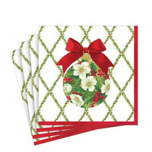 Görseli Galeri görüntüleyiciye yükleyin, Yılbaşı Çan Çiçek Desenli Yemek Peçetesi