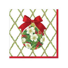 Görseli Galeri görüntüleyiciye yükleyin, Yılbaşı Çan Çiçek Desenli Yemek Peçetesi