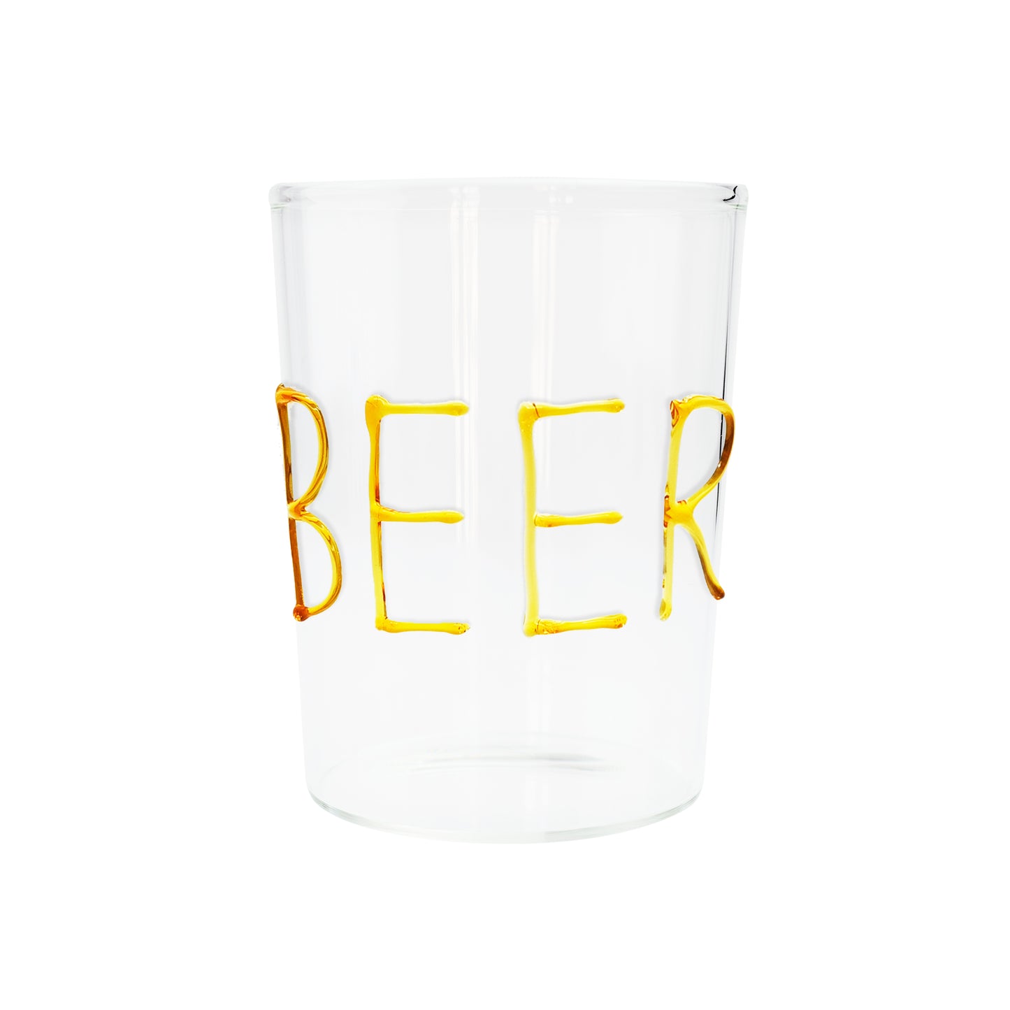 Üfleme Cam Beer Yazılı Bardak