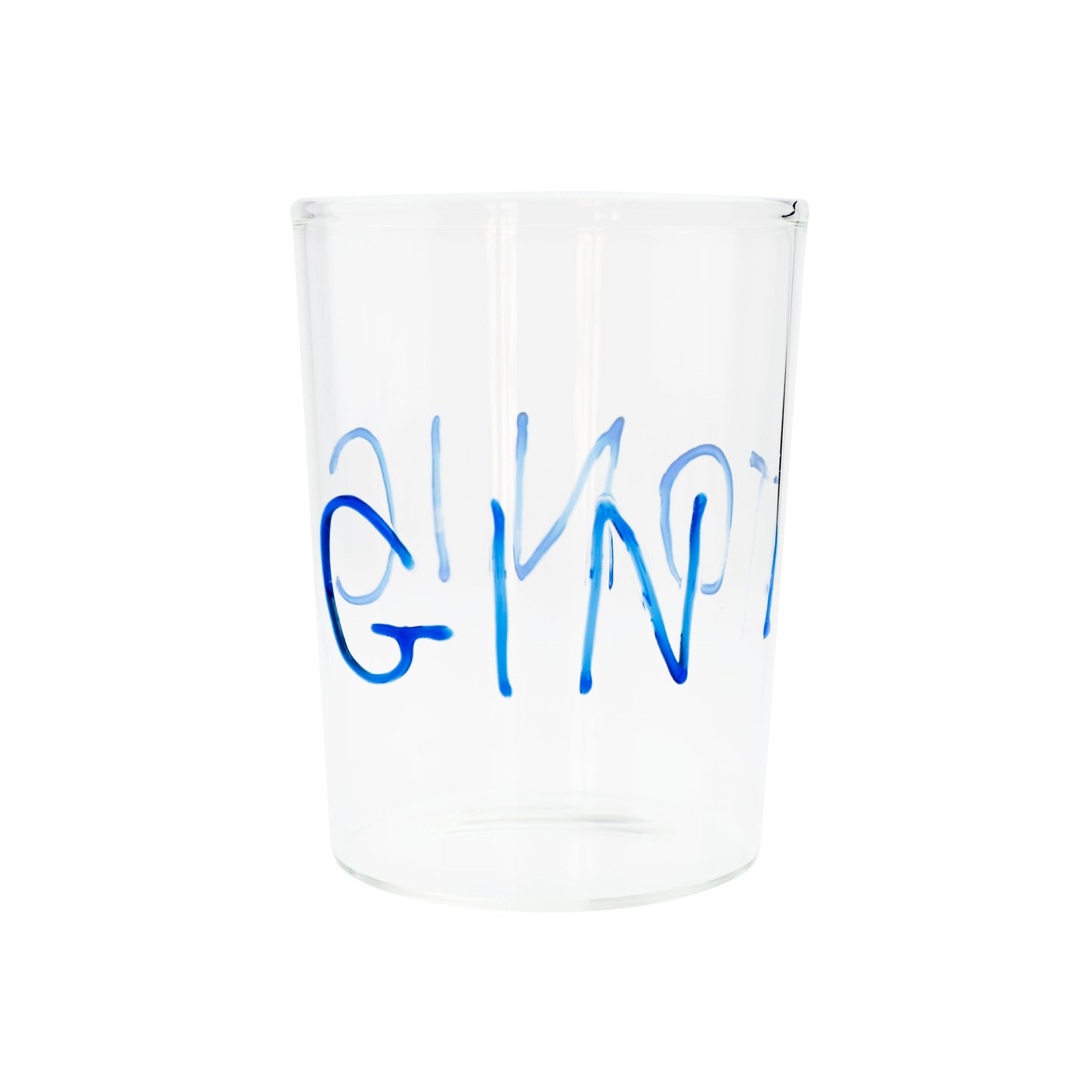 Üfleme Cam Gintonic Yazılı Bardak