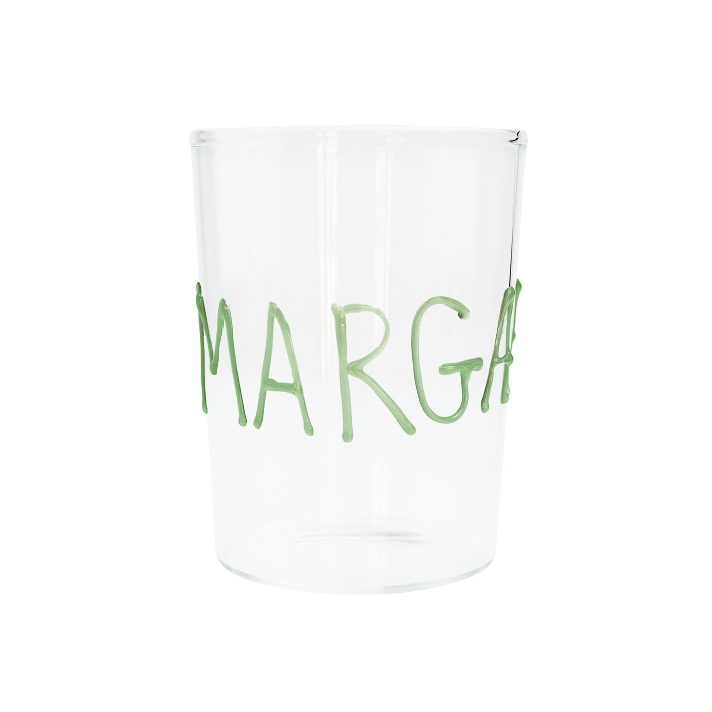 Üfleme Cam Margarita Yazılı Bardak