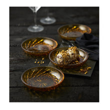 Görseli Galeri görüntüleyiciye yükleyin, 4'Lü Amber Cam Tabak Seti