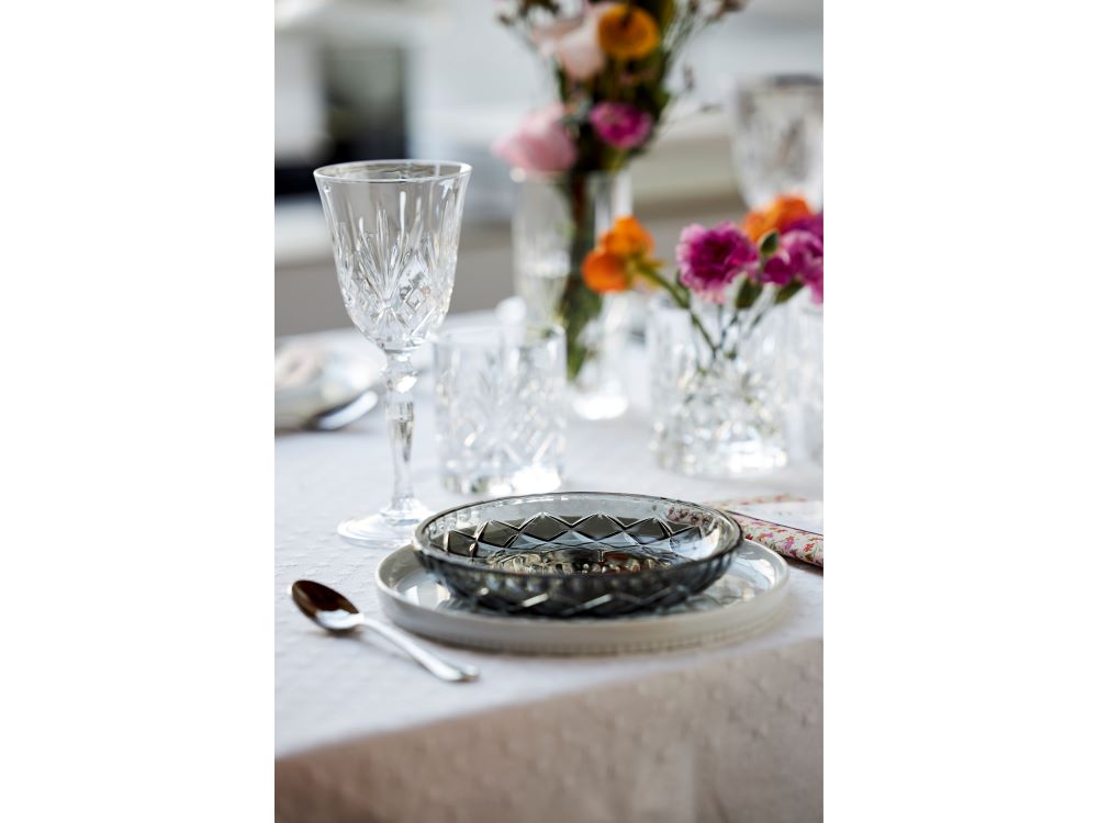 4'Lü Gri Cam Tabak Seti