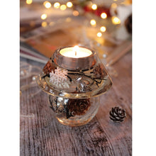 Görseli Galeri görüntüleyiciye yükleyin, Kahverengi Kozalaklı Kar Taneli Mantar Şeklinde Cam Mumluk