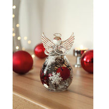 Görseli Galeri görüntüleyiciye yükleyin, Kırmızı Kokina ve Kar Taneli Cam Melek Dekor