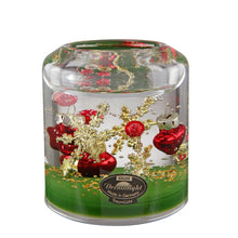 Görseli Galeri görüntüleyiciye yükleyin, Kırmızı ve Altın Yılbaşı Süslü Silindir Cam Mumluk