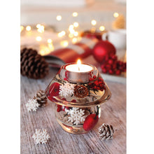 Görseli Galeri görüntüleyiciye yükleyin, Kozalaklı Kokinalı Kar Taneli Mantar Şeklinde Cam Mumluk