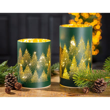 Görseli Galeri görüntüleyiciye yükleyin, Yeşil Led Işıklı Ağaçlı Mumluk