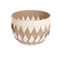 Görseli Galeri görüntüleyiciye yükleyin, Vizon ve Fildişi Deri Sepet 40x30 cm