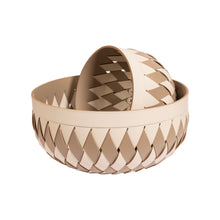 Görseli Galeri görüntüleyiciye yükleyin, Vizon ve Fildişi Deri Sepet 60x30 cm