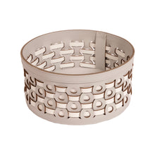 Görseli Galeri görüntüleyiciye yükleyin, Yuvarlak Açık Gri ve Beyaz Deri Sepet 27,5 cm