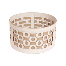 Görseli Galeri görüntüleyiciye yükleyin, Yuvarlak Açık Gri ve Vizon Deri Sepet 40 cm