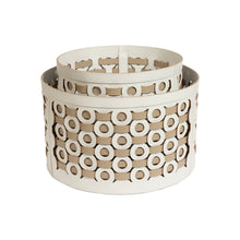 Görseli Galeri görüntüleyiciye yükleyin, Yuvarlak Açık Gri ve Vizon Deri Sepet 40 cm