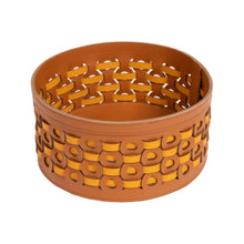 Görseli Galeri görüntüleyiciye yükleyin, Yuvarlak Taba ve Sarı Deri Sepet 27,5 cm