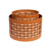 Görseli Galeri görüntüleyiciye yükleyin, Yuvarlak Vizon ve Taba Deri Sepet 40 cm