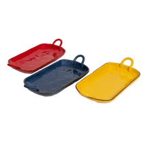 Görseli Galeri görüntüleyiciye yükleyin, Kırmızı Dikdörtgen Kulplu Servis Tabağı