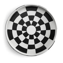 Görseli Galeri görüntüleyiciye yükleyin, Damier Siyah Beyaz Damalı Yuvarlak Dekoratif Servis Tabağı