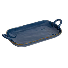 Görseli Galeri görüntüleyiciye yükleyin, Lacivert Dikdörtgen Kulplu Servis Tabağı