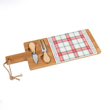 Görseli Galeri görüntüleyiciye yükleyin, Beyaz Ekose Bıçaklı Peynir Tahtası