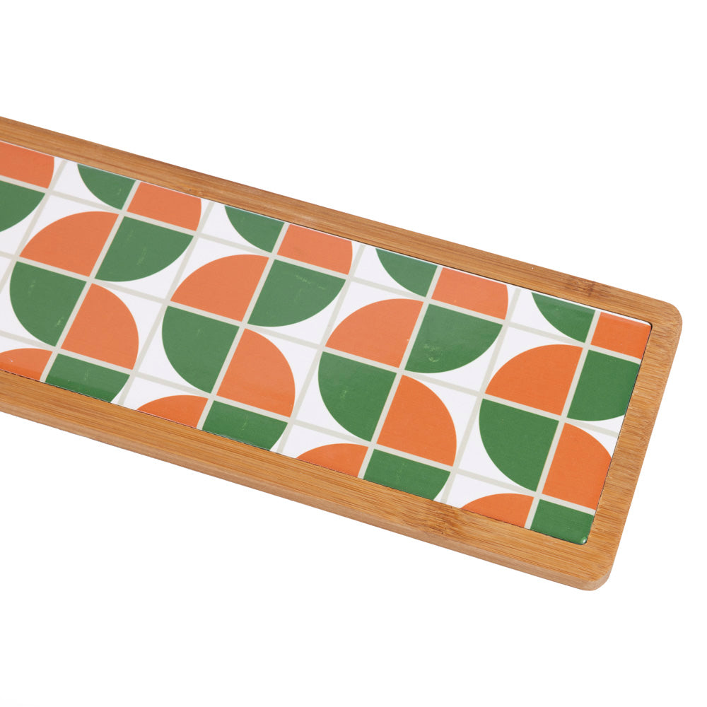 Geometrik Desenli Ahşap Peynir Tahtası