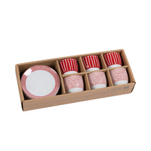 Görseli Galeri görüntüleyiciye yükleyin, Kırmızı 6'Lı Türk Kahve Fincanı Seti