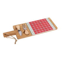 Görseli Galeri görüntüleyiciye yükleyin, Kırmızı Ekose Bıçaklı Peynir Tahtası