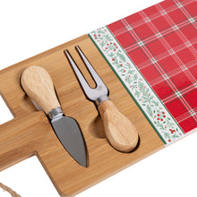 Görseli Galeri görüntüleyiciye yükleyin, Kırmızı Ekose Bıçaklı Peynir Tahtası