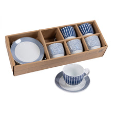 Görseli Galeri görüntüleyiciye yükleyin, Mavi 6'Lı Türk Kahve Fincanı Seti