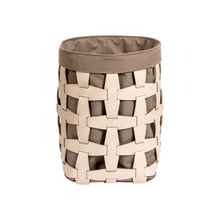 Görseli Galeri görüntüleyiciye yükleyin, Krem Deri Vizon Kumaş Astarlı Sepet 35x43,5 cm