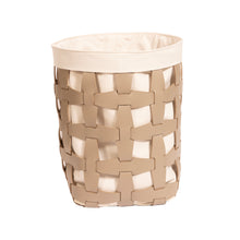 Görseli Galeri görüntüleyiciye yükleyin, Vizon Deri Krem Kumaş Astarlı Sepet 35x43,5 cm