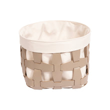 Görseli Galeri görüntüleyiciye yükleyin, Vizon Deri Krem Kumaş Astarlı Sepet 35x26,5 cm