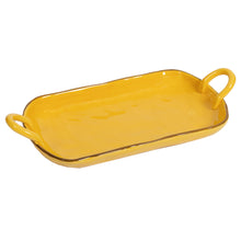 Görseli Galeri görüntüleyiciye yükleyin, Sarı Dikdörtgen Kulplu Servis Tabağı