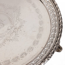 Görseli Galeri görüntüleyiciye yükleyin, Mappin Brothers Damgalı İngiliz Sheffield Ajur ve Kalem İşçilikli Ayaklı Tepsi 2