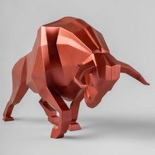 Görseli Galeri görüntüleyiciye yükleyin, Metalik Kırmızı Boğa Heykeli V3