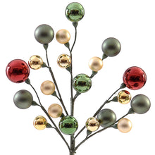 Görseli Galeri görüntüleyiciye yükleyin, Yeşil ve Kırmızı Top Süslü Dal 28 Cm V1