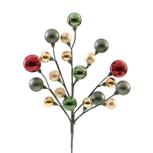 Görseli Galeri görüntüleyiciye yükleyin, Yeşil ve Kırmızı Top Süslü Dal 28 Cm