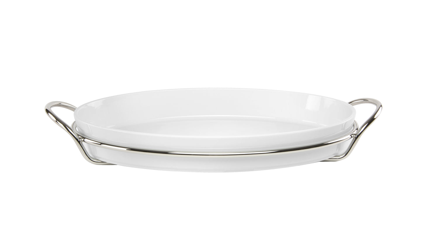 Binario Oval Porselen Servis Tabağı