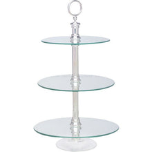 Görseli Galeri görüntüleyiciye yükleyin, Riva Ayaklı Gümüş Üç Katlı Cam Servis