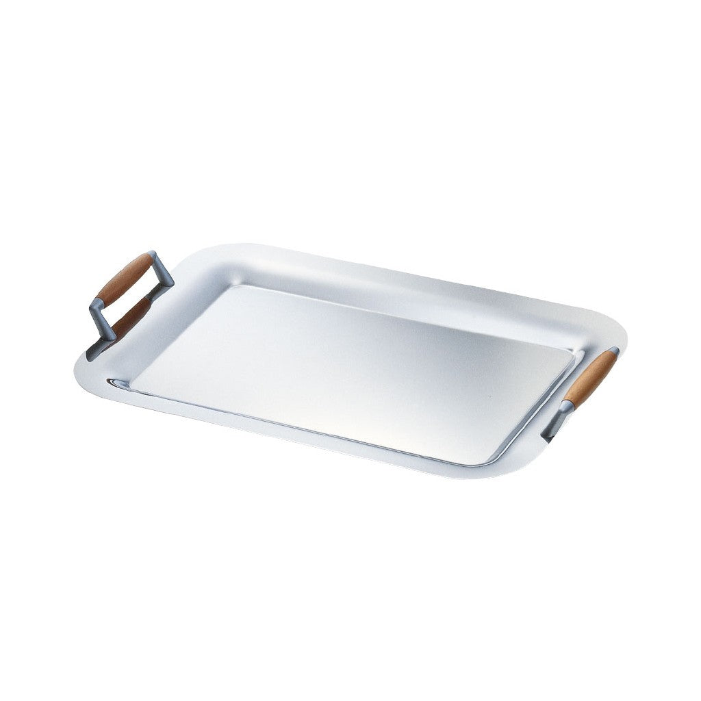 Deri Saplı Dikdörtgen Apollo Tepsi 38x27 cm